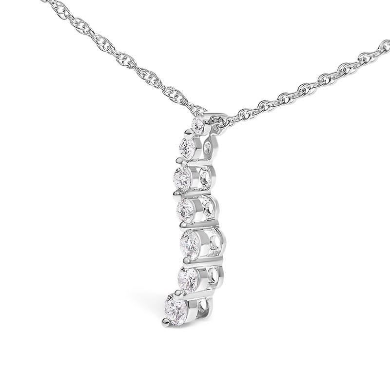 Bids.com .925 Sterling Silver 1/4 Cttw Lab Grown Diamond Journey Pendant Necklace - 18" Inches Necklaces