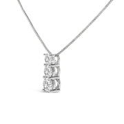 Bids.com 14K White Gold 1/2 Cttw Lab Grown Diamond Three Stone Pendant Necklace Necklaces