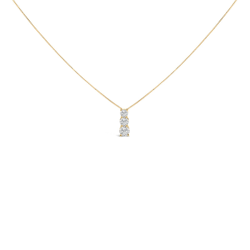 Bids.com 14K White Gold 1/2 Cttw Lab Grown Diamond Three Stone Pendant Necklace Necklaces