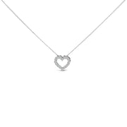 Bids.com 14K White Gold 1/2 Carat Lab Grown Diamond Heart Shape Pendant Necklace Necklaces
