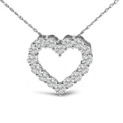 Bids.com 14K White Gold 1/2 Carat Lab Grown Diamond Heart Shape Pendant Necklace Necklaces