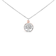Bids.com 14K Rose Gold Plated Sterling Silver Diamond Accent Tree of Life Pendant Necklace Necklaces