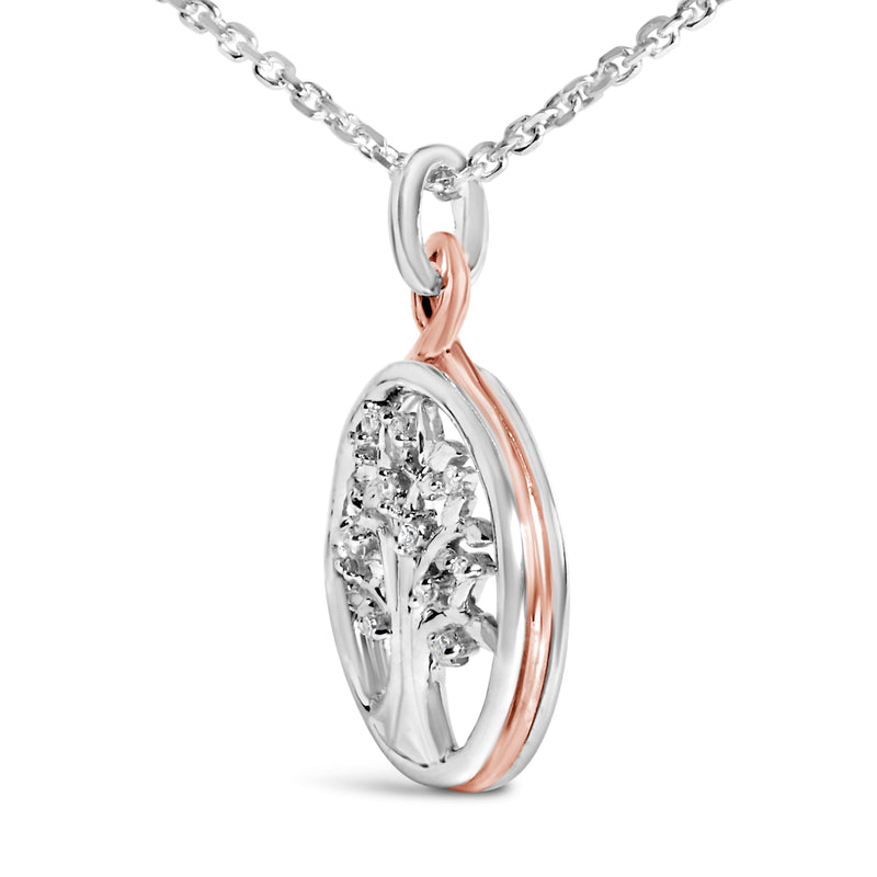 Bids.com 14K Rose Gold Plated Sterling Silver Diamond Accent Tree of Life Pendant Necklace Necklaces
