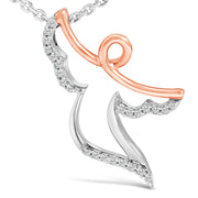 Bids.com 14K Rose Gold Plated Sterling Silver 1/10 Cttw Diamond Angel Pendant Necklace Necklaces
