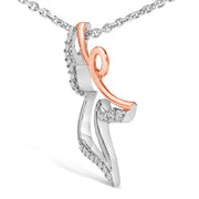 Bids.com 14K Rose Gold Plated Sterling Silver 1/10 Cttw Diamond Angel Pendant Necklace Necklaces
