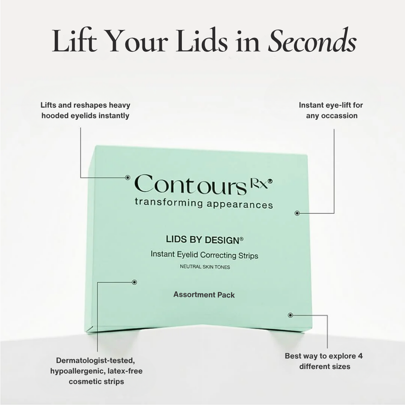 Contours Rx Lids By Design Assortment Pack Eyelid Lift Kit White Smoke 1 Pack,2 Packs,3 Packs