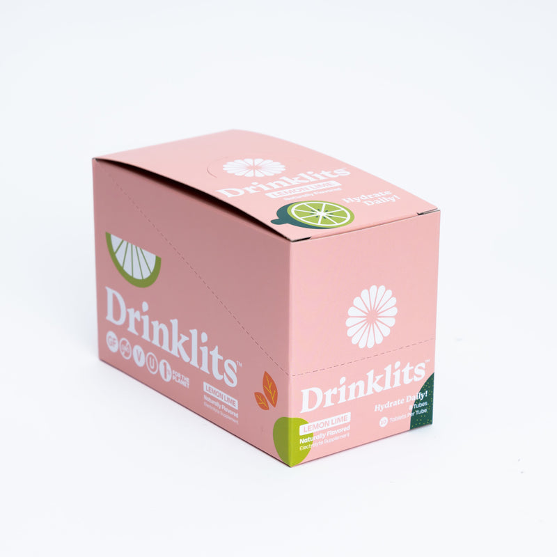 Drinklits LEMON-LIME Electrolyte Tablets for Daily Hydration (8 Tubes, 80 Servings) Hydration Electrolyte Tablets