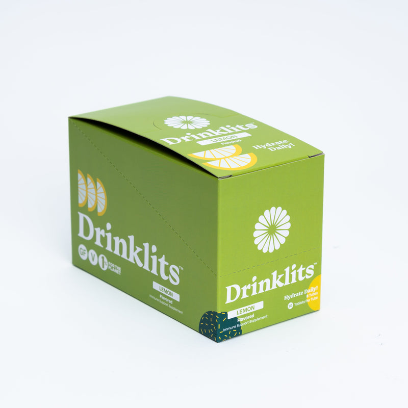 Drinklits LEMON Immunity Tablets for Daily Immune Support (8 Tubes, 80 Servings) Immunity Hydration Electrolyte Tablets