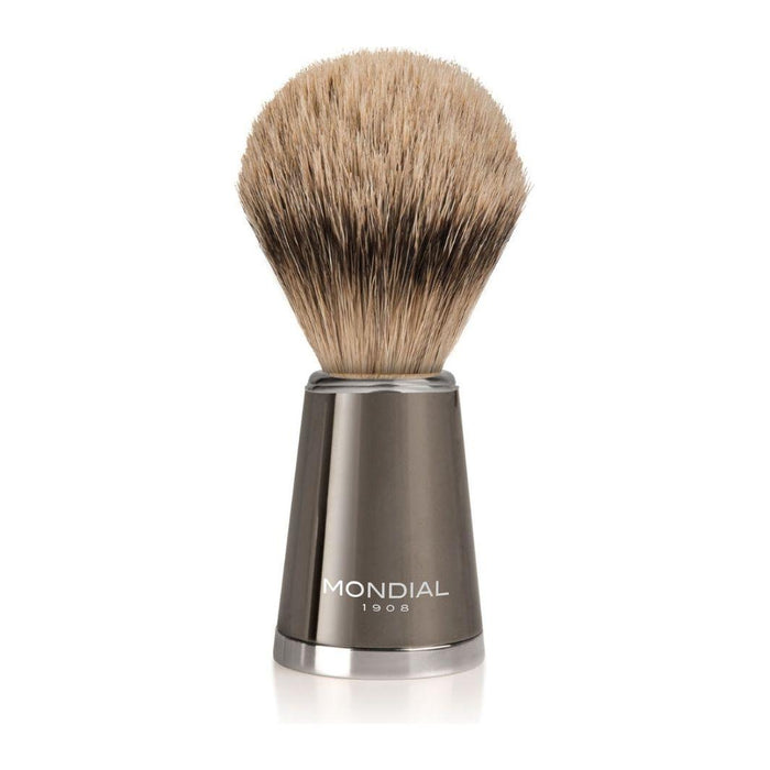 Mondial 'Vespucci' Ruthenium Metal Brush with Super Badger PE-065-LRT1