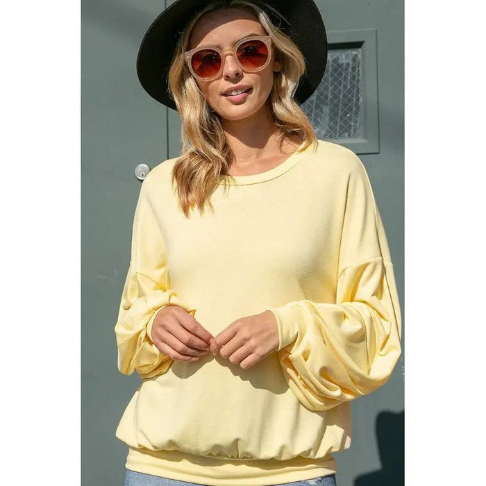 Plus Big Puffy Sleeves Sweatshirt