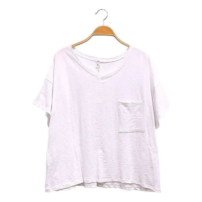 Pocket Oversize V Neck