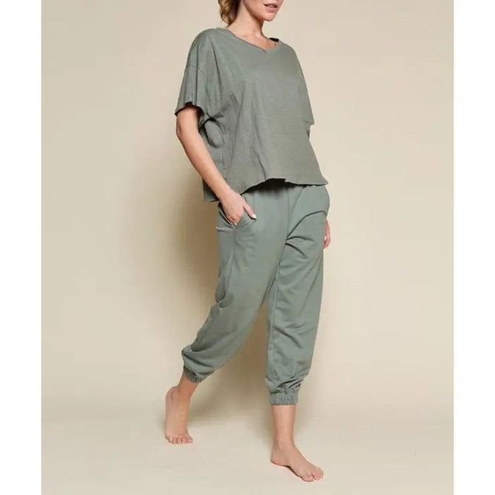 Pocket Oversize V Neck