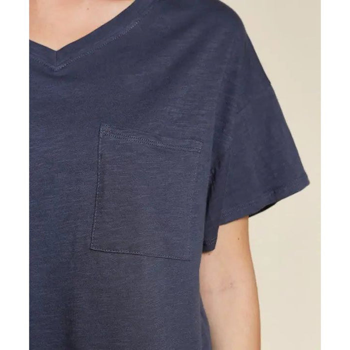 Pocket Oversize V Neck