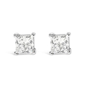 Bids.com 14K White Gold 3/8 Cttw Lab Grown Princess-Cut Diamond 4-Prong Solitaire Stud Earrings (VS1-VS2 Clarity, F-G Color) Earrings