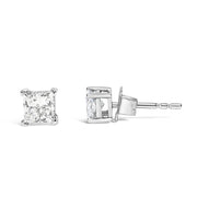 Bids.com 14K White Gold 3/8 Cttw Lab Grown Princess-Cut Diamond 4-Prong Solitaire Stud Earrings (VS1-VS2 Clarity, F-G Color) Earrings