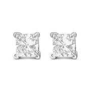 Bids.com 14K White Gold 1.0 Cttw Princess Cut Lab Grown Diamond Solitaire Stud Earrings (F-G Color, VS2-SI1 Clarity) Earrings