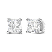 Bids.com 14K White Gold 1.0 Cttw Princess Cut Lab Grown Diamond Solitaire Stud Earrings (F-G Color, VS2-SI1 Clarity) Earrings