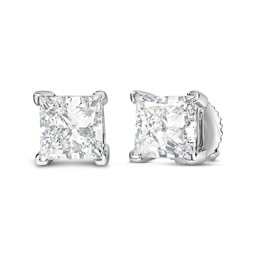 Bids.com 14K White Gold 1.0 Cttw Princess Cut Lab Grown Diamond Solitaire Stud Earrings (F-G Color, VS2-SI1 Clarity) Earrings