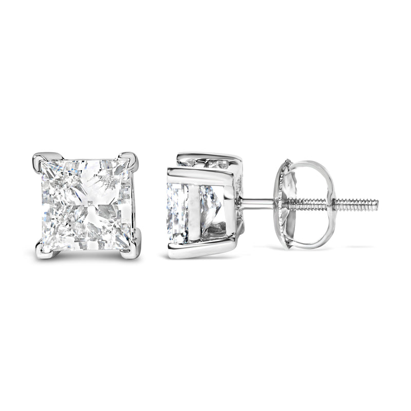 Bids.com 14K White Gold 1.0 Cttw Princess Cut Lab Grown Diamond Solitaire Stud Earrings (F-G Color, VS2-SI1 Clarity) Earrings