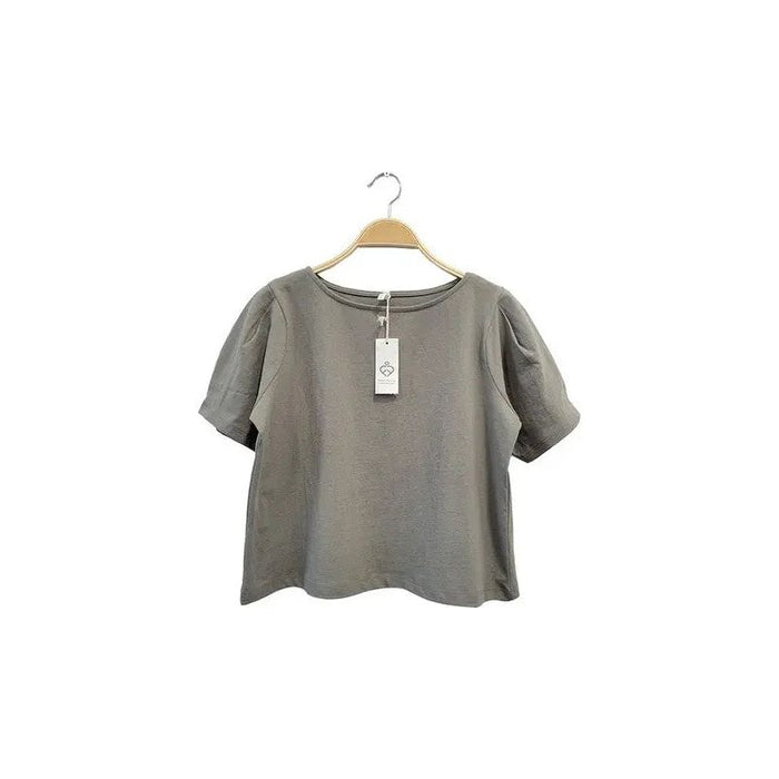 Pre-Washed Heavy Cotton Princess Puff Sleeve Crop Top | Made in USA | Sustainable Organic Recycled Cotton