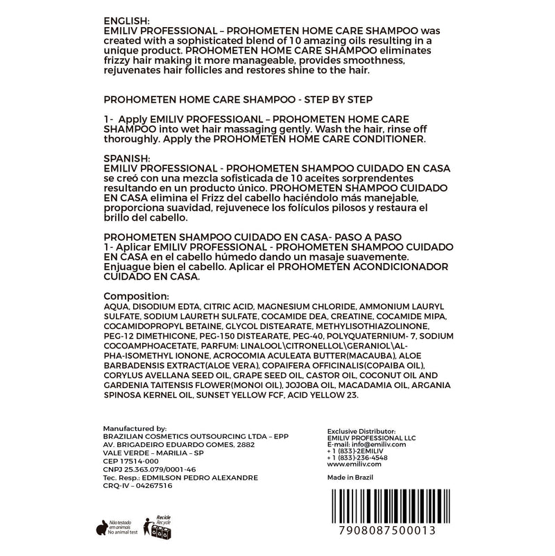 Emiliv Professional - PROHOMETEN Home Care Shampoo 500 ml / 10.14 fl. oz.