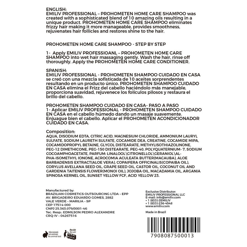 Emiliv Professional Emiliv Professional™ - PROHOMETEN HOME CARE KIT - (Shampoo 500 ml / 16.9 fl. oz., Conditioner 500 ml / 16.9 fl. oz. and Mask 300 ml / 10.14 fl. oz.) Home Care