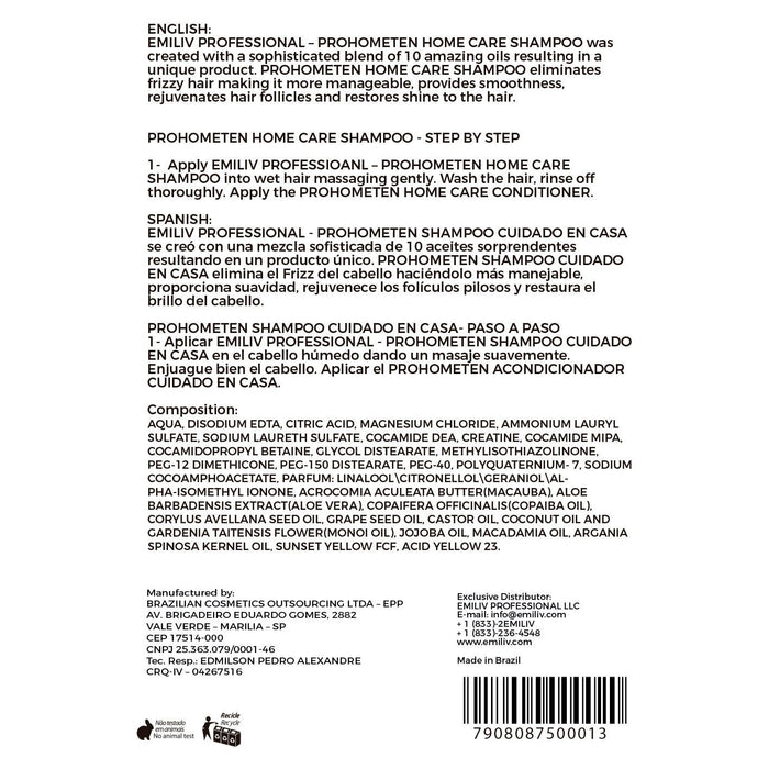 Emiliv Professional™ - Prohometen Home Care Kit - (Shampoo 500 Ml / 16.9 Fl. Oz., Conditioner 500 Ml / 16.9 Fl. Oz. And Mask 300 Ml / 10.14 Fl. Oz.)