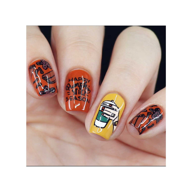UberChic Beauty Hello Fall & Pumpkin Spice-02 Stamping Plate