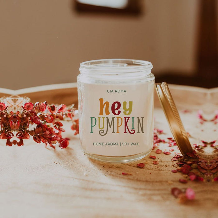 Hey Pumpkin Baked Pumpkin Pie Candle with Gold Lid