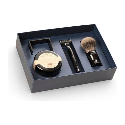 Mondial 4-Piece Wet Shaving Set: 'Gibson' Ebony Resin With Bergamot & Neroli P/E-6