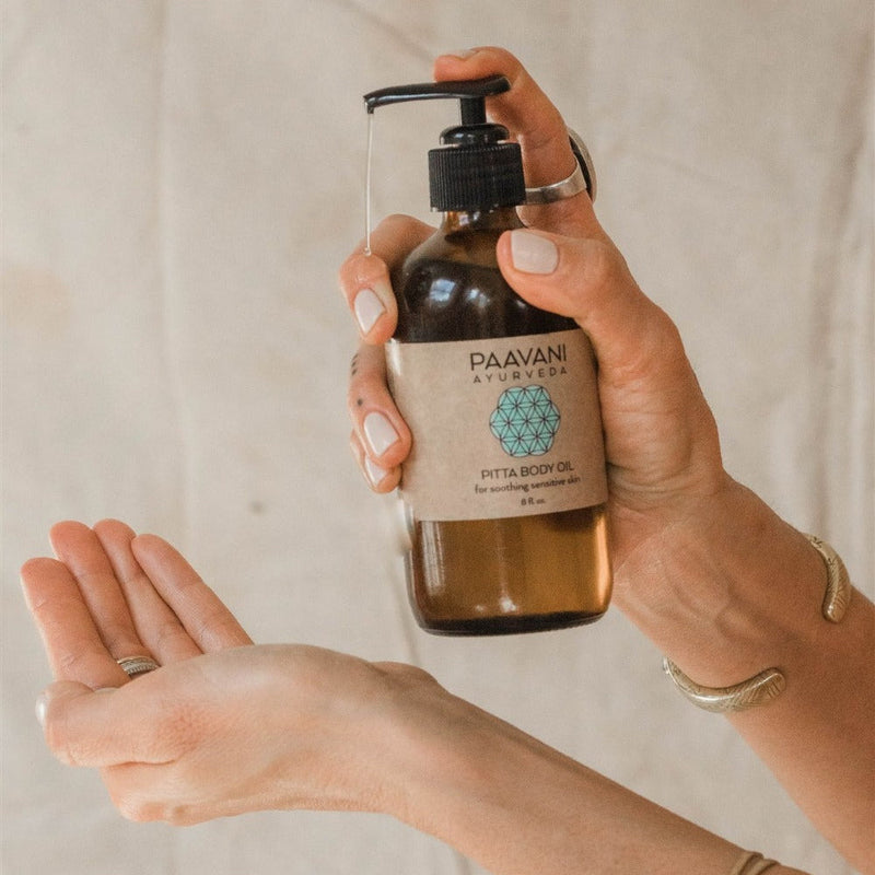 Paavani Ayurveda Pitta Body Oil | Cooling Ayurvedic Abhyanga Oil for Sensitive Skin variable