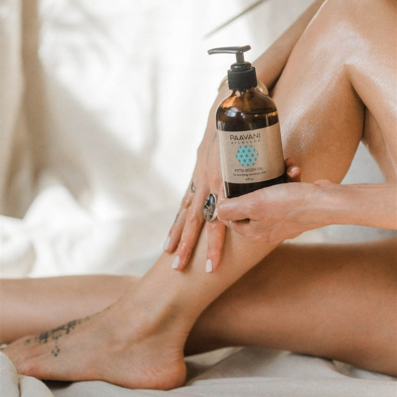Paavani Ayurveda Pitta Body Oil | Cooling Ayurvedic Abhyanga Oil for Sensitive Skin variable
