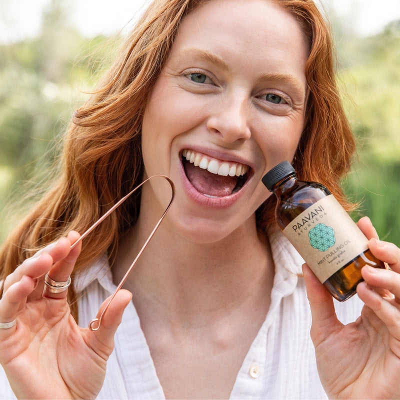 Paavani Ayurveda Mint Oral Care Ritual | Ayurvedic Oil Pulling & Tongue Cleaning variable