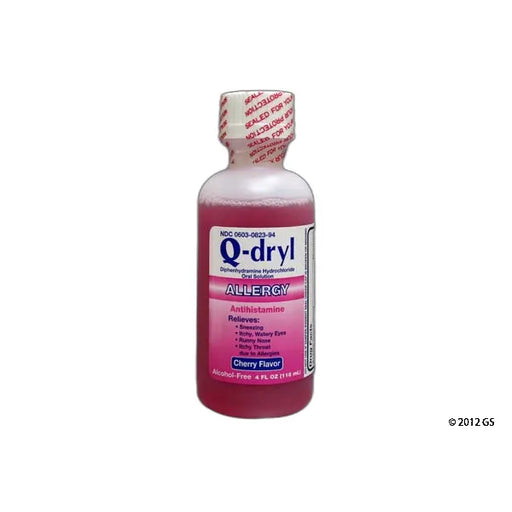 Q-dryl Q-Dryl Elixir Cherry Flavor, Alcohol-Free Antihistamine 16 Fl Oz Medicine & Drugs