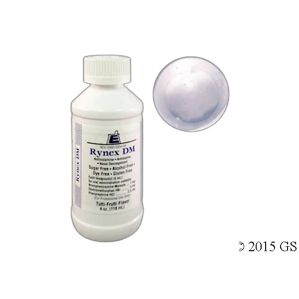 Rynex PE Liquid (Phenylephrine 2.5 mg / Brompheniramine 1 mg per 5 mL), 473 mL Bubblegum Flavor