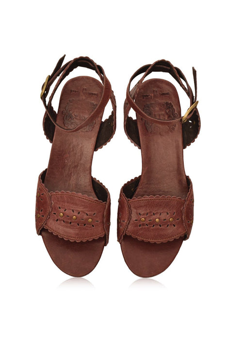 Paloma Leather Heel Sandals by ELF