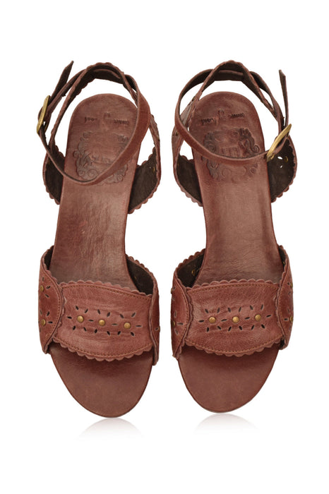 Paloma Leather Heel Sandals