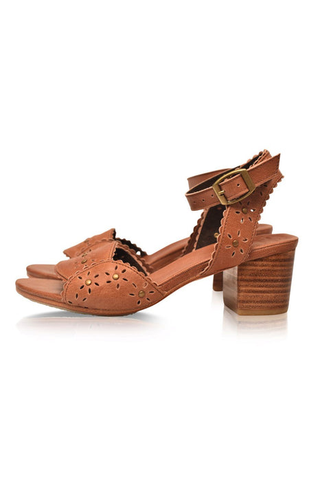 Paloma Leather Heel Sandals by ELF