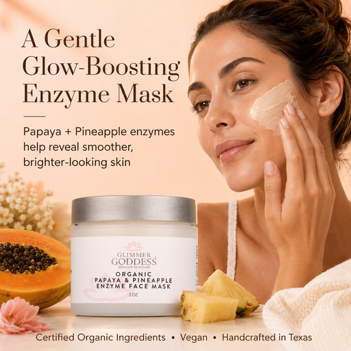 Glimmer Goddess® Organic Skin Care Organic Papaya Pineapple Enzyme Face Mask – Gentle Exfoliating Treatment Masks & Peels