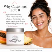 Glimmer Goddess® Organic Skin Care Organic Papaya Pineapple Enzyme Face Mask – Gentle Exfoliating Treatment Masks & Peels