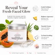 Glimmer Goddess® Organic Skin Care Organic Papaya Pineapple Enzyme Face Mask – Gentle Exfoliating Treatment Masks & Peels