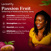 Locsanity Locsanity Passion Fruit Softening and Moisturizing Daily Spray for Locs, Dreadlocks, Sisterlock, Microlock, Locs, Oil-Free Hair Scalp Moisturizer Locking & Tightening & Moisturizing