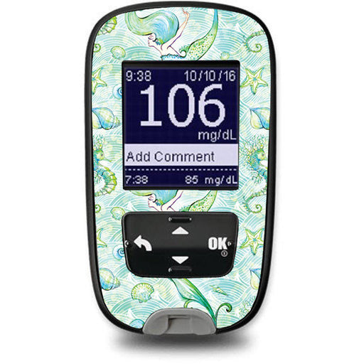 Peelz Pastel Mermaids Sticker for the Accu-Chek Guide Glucometer Peelz/Stickers
