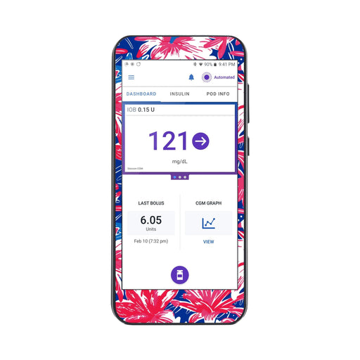 Peelz Patriotic Flowers Sticker for Omnipod® 5 Controller – Pump Peelz Peelz/Stickers