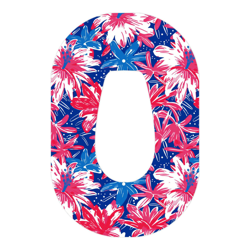 Peelz Patriotic Flowers Patch Dexcom G6 Patch Tape - Pump Peelz Patch Medical Tape