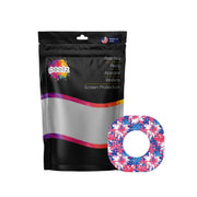 Peelz Patriotic Flowers Dexcom G7 and Stelo Patch Tape - Pump Peelz Patch Medical Tape