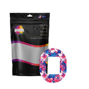 Peelz Patriotic Flowers Tandem Mobi Patch Tape - Pump Peelz Patch Medical Tape