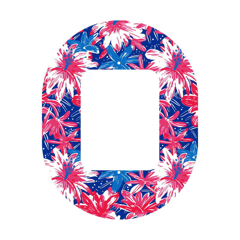 Peelz Patriotic Flowers Tandem Mobi Patch Tape - Pump Peelz Patch Medical Tape