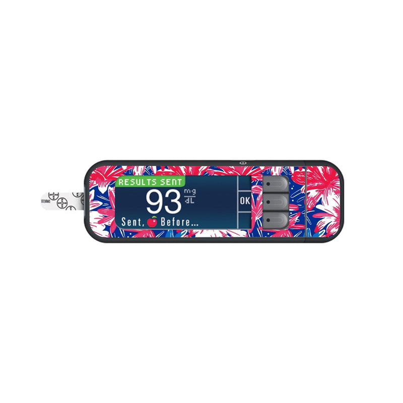 Peelz Patriotic Flowers for Bayer Contour Next Glucometer Peelz/Stickers