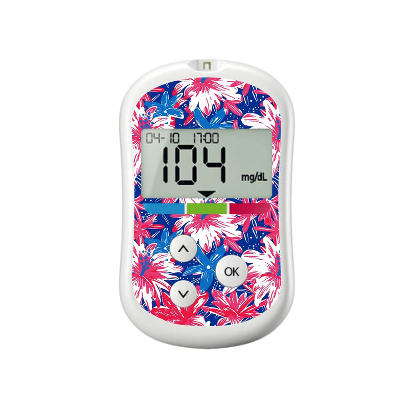 Peelz Patriotic Flowers for OneTouch Verio Flex Glucometer Peelz/Stickers